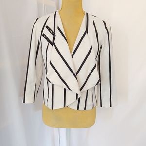 Anthropologie Black and White Striped Blazer